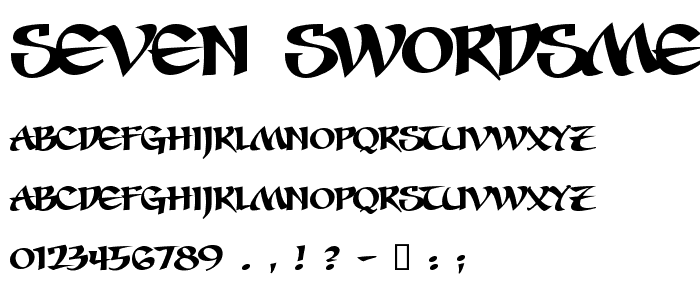 Seven Swordsmen BB font